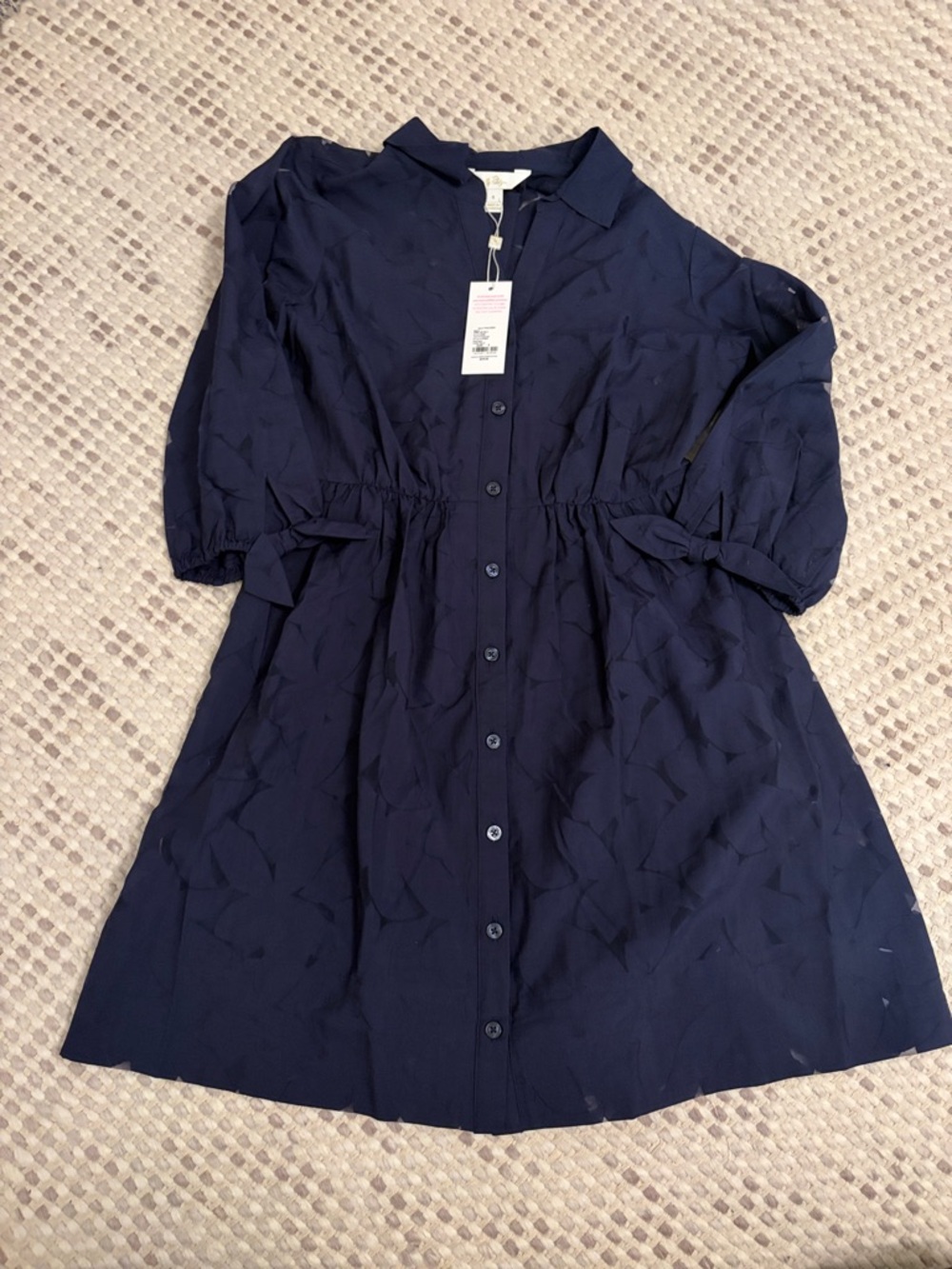 NWT Lilly Pulitzer Navy Button-Front Shirt Dress